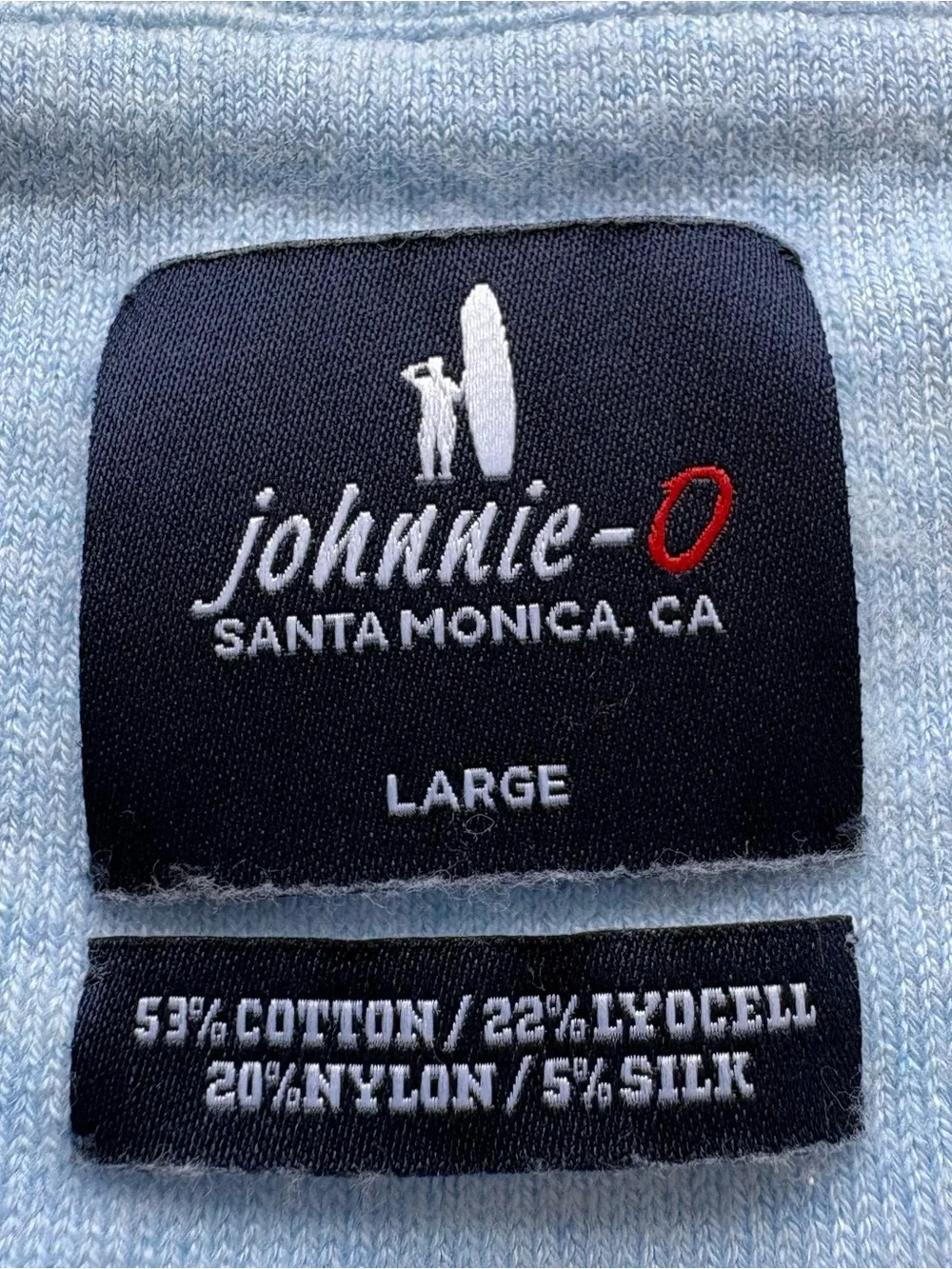 Johnnie-O Wren Maliblu Blue Heather Crewneck Sweater Pullover Cotton Blend - L